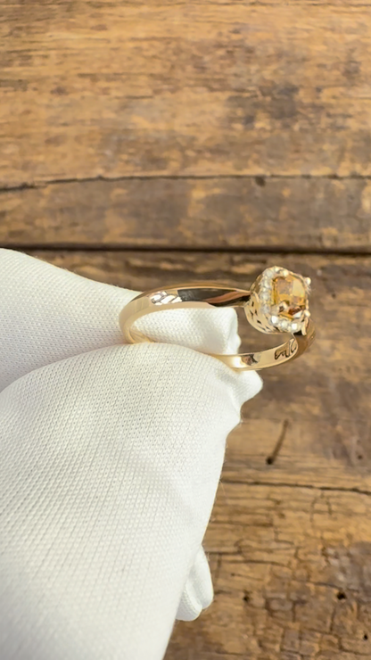 anello oro giallo Diamante Fancy color Yellow taglio ovale
