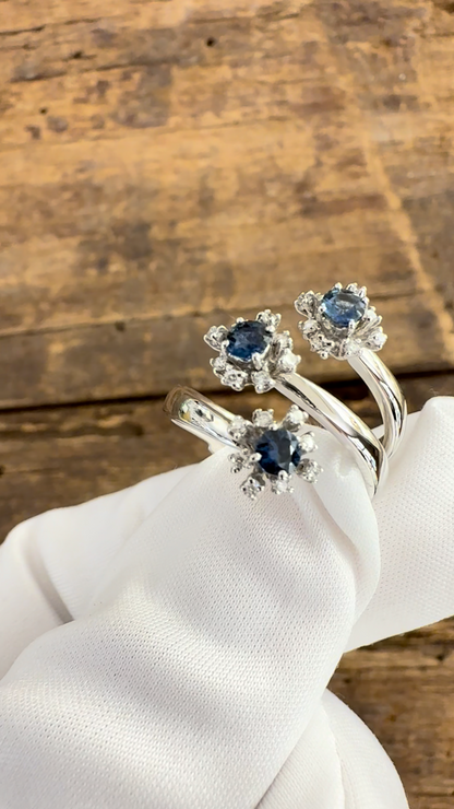 Anello Trilogy con Zaffiri e Diamanti